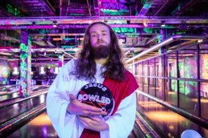 Jesus bowling at Lane 7
