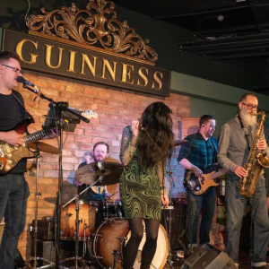 live band performing on stage at Katie O'Brien's irish bar at Walkergate Durham