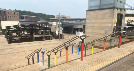 Durham pride month, rainbow steps at Walkergate