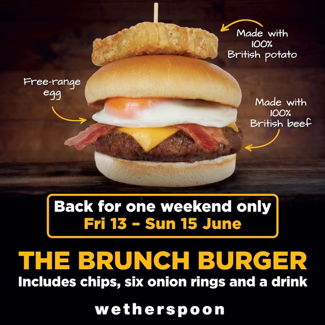 wetherspoons brunch burger father's day graphic