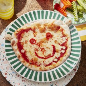 ask italian happy face pizza